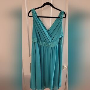 Women's Elegant Teal Sleeveless Dress